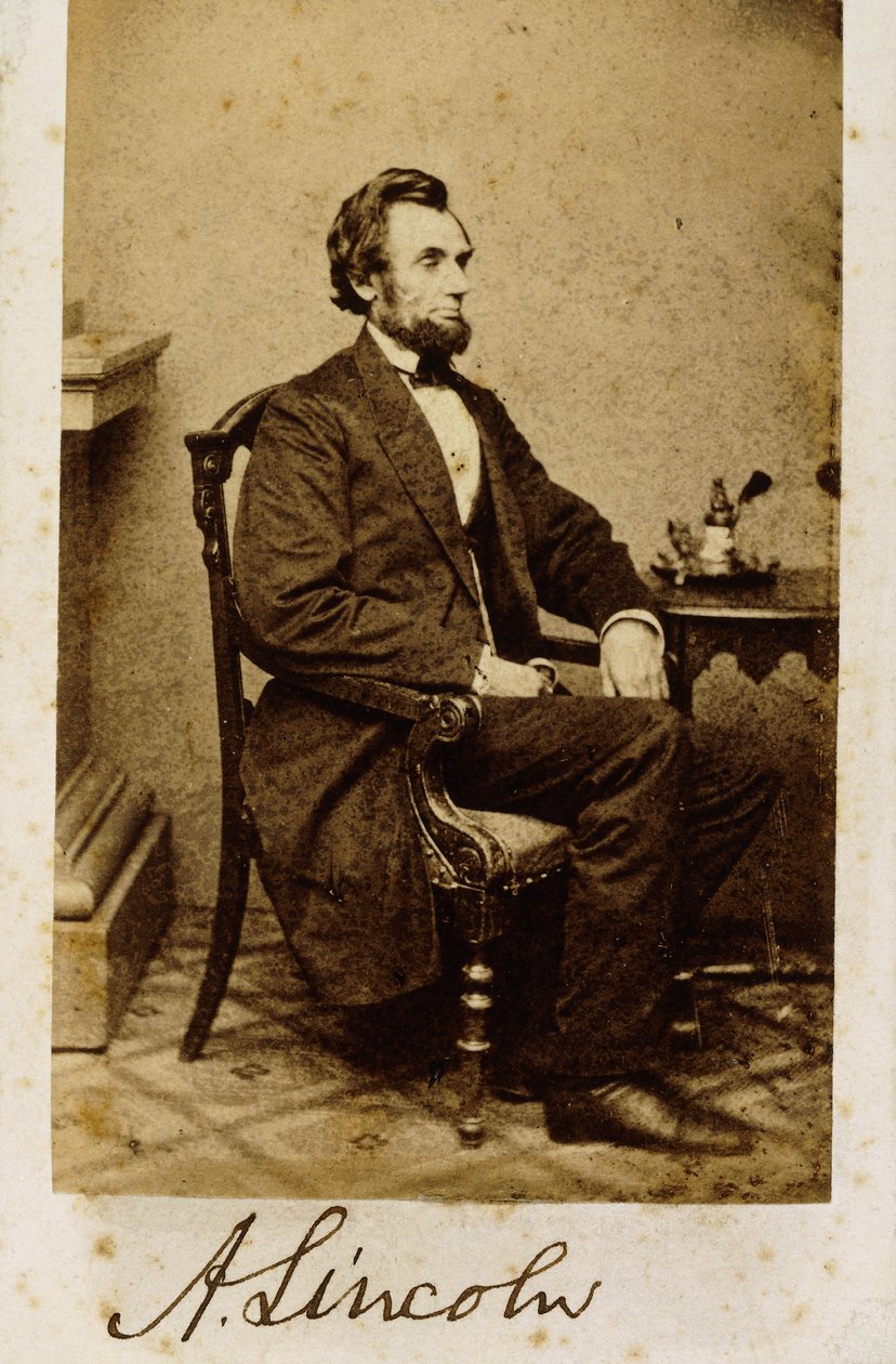 صورة موقعة لأبراهام لينكولن ، 1861 بواسطة الكسندر جاردنر