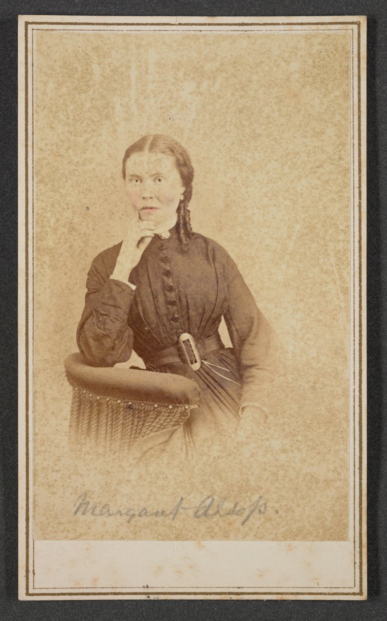 صورة كارت دو زيارة لمارجريت ألسوب ، كاليفورنيا. 1865. بواسطة الكسندر جاردنر