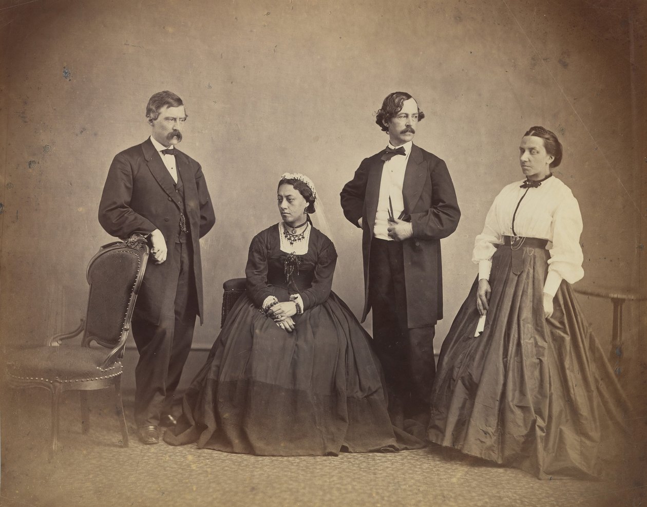 الملكة إيما من هاواي والوفد المرافق لها ، 1865. بواسطة الكسندر جاردنر