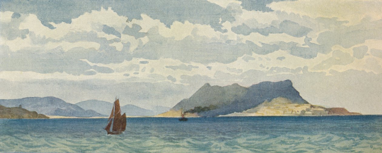 جبل طارق من الغرب ، c1880 1905. بواسطة الكسندر هنري هالام موراي