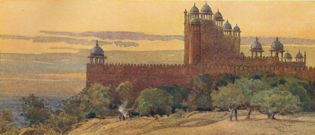 مسجد وبوابة النصر ، فاتحبور سيكري ، c1880 1905. بواسطة الكسندر هنري هالام موراي