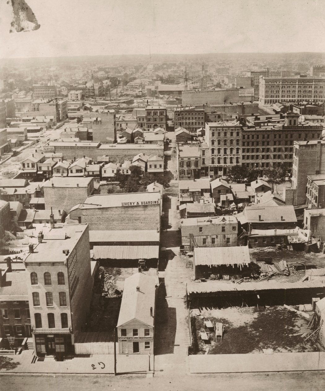 منظر غربي من قبة المحكمة في شيكاغو ، 1858 بواسطة ألكسندر هيسلر