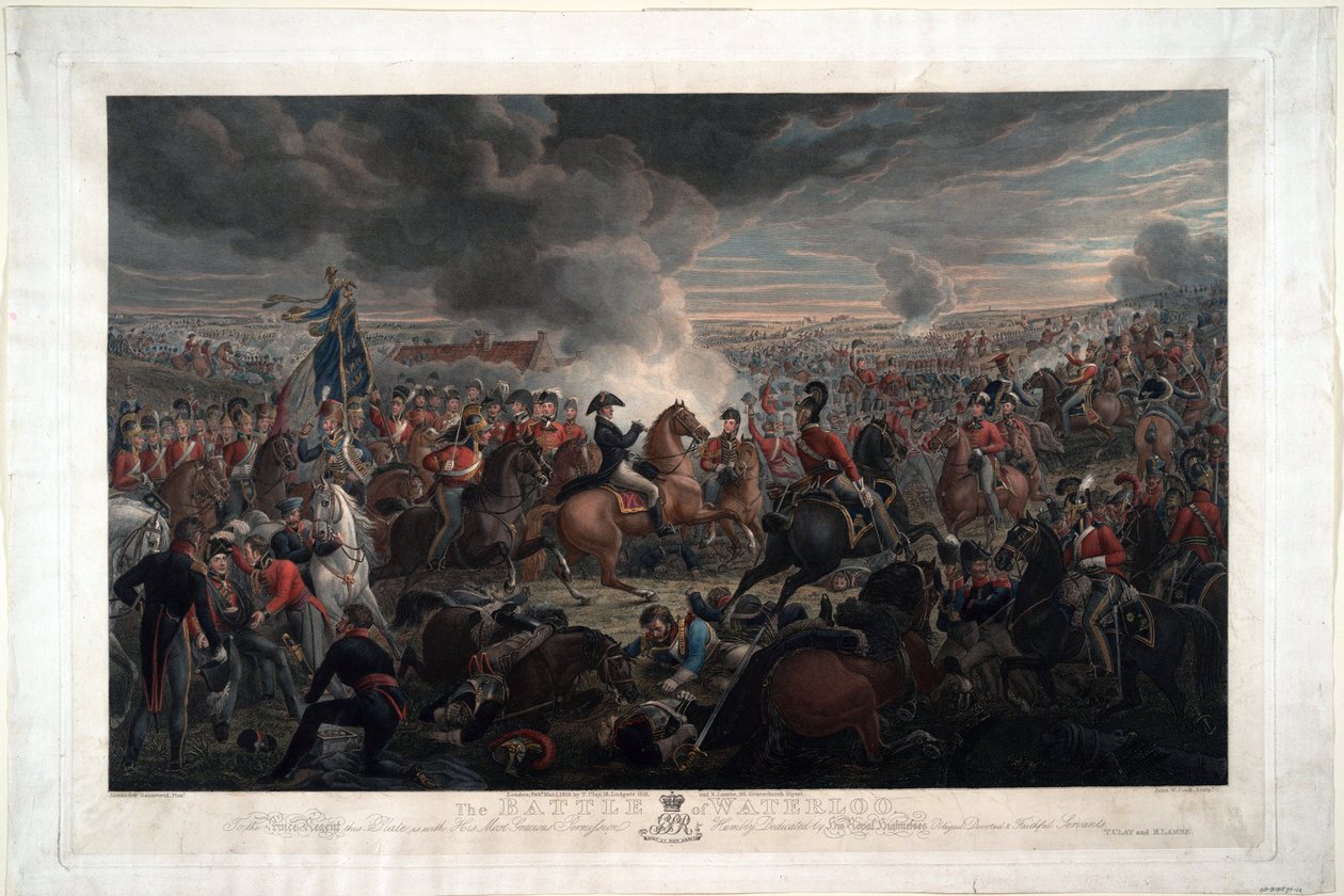 معركة واترلو - Sauerweid ، Alexander Ivanovich (1783-1844) - 1819 - حفر ، ألوان مائية - 61،6x91،3 - مجموعة خاصة بواسطة ألكسندر إيفانوفيتش ساويرويد