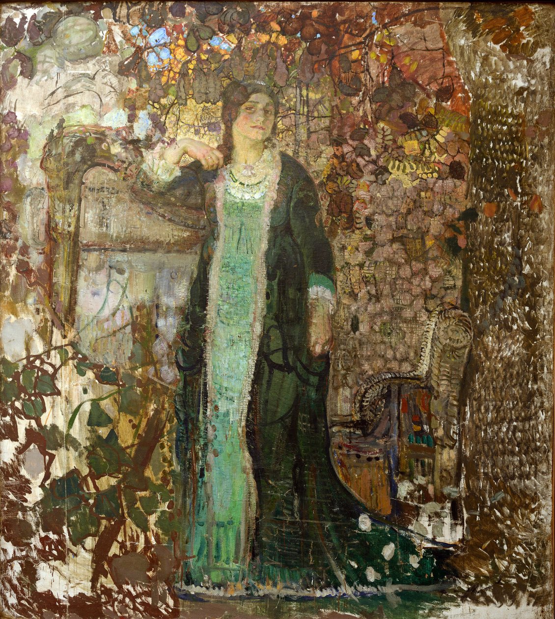 عازف القيثارة. صورة تاتيانا سيرجيفنا بارتسيفا (1886-1984) par Savinov ، الكسندر إيفانوفيتش (1881-1942) بواسطة الكسندر ايفانوفيتش سافينوف