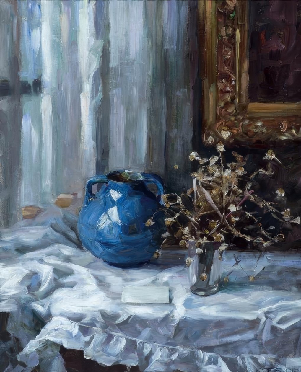 A.Koester ، لا تزال الحياة مع إناء أزرق بواسطة ألكسندر كوستر