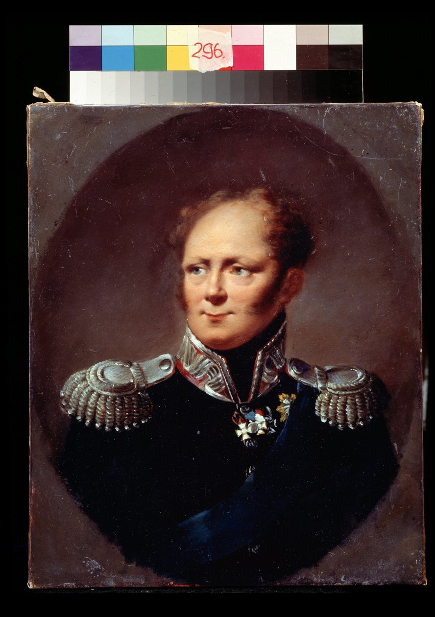صورة للإمبراطور ألكسندر الأول. الكسندر الأول بافلوفيتش رومانوف (1777-1825) ، إمبراطور روسيا. رسم الكسندر (الكسندر) موليناري (1772-1831). زيت على قماش. متحف بوشكين للفنون الجميلة ، موسكو. بواسطة ألكسندر موليناري