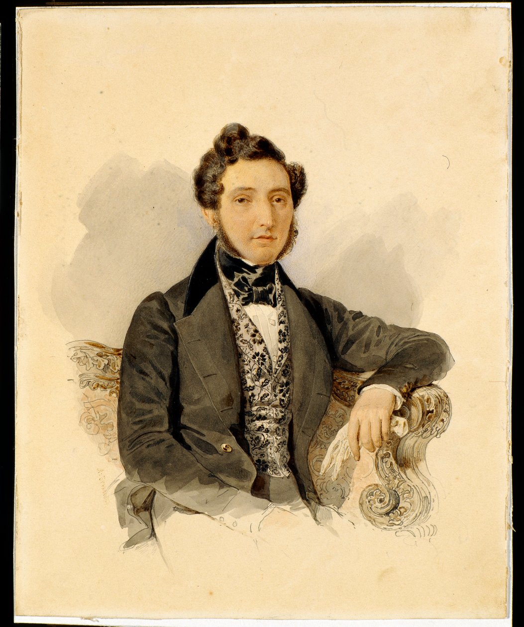 صورة لنيكولاي ميخائيلوفيتش دونوروف (1806-1849) - لوحة مائية على ورق رسمها ألكسندر بريولوف (بريولوف) (1798-1877) بواسطة الكسندر بافلوفيتش بريولوف
