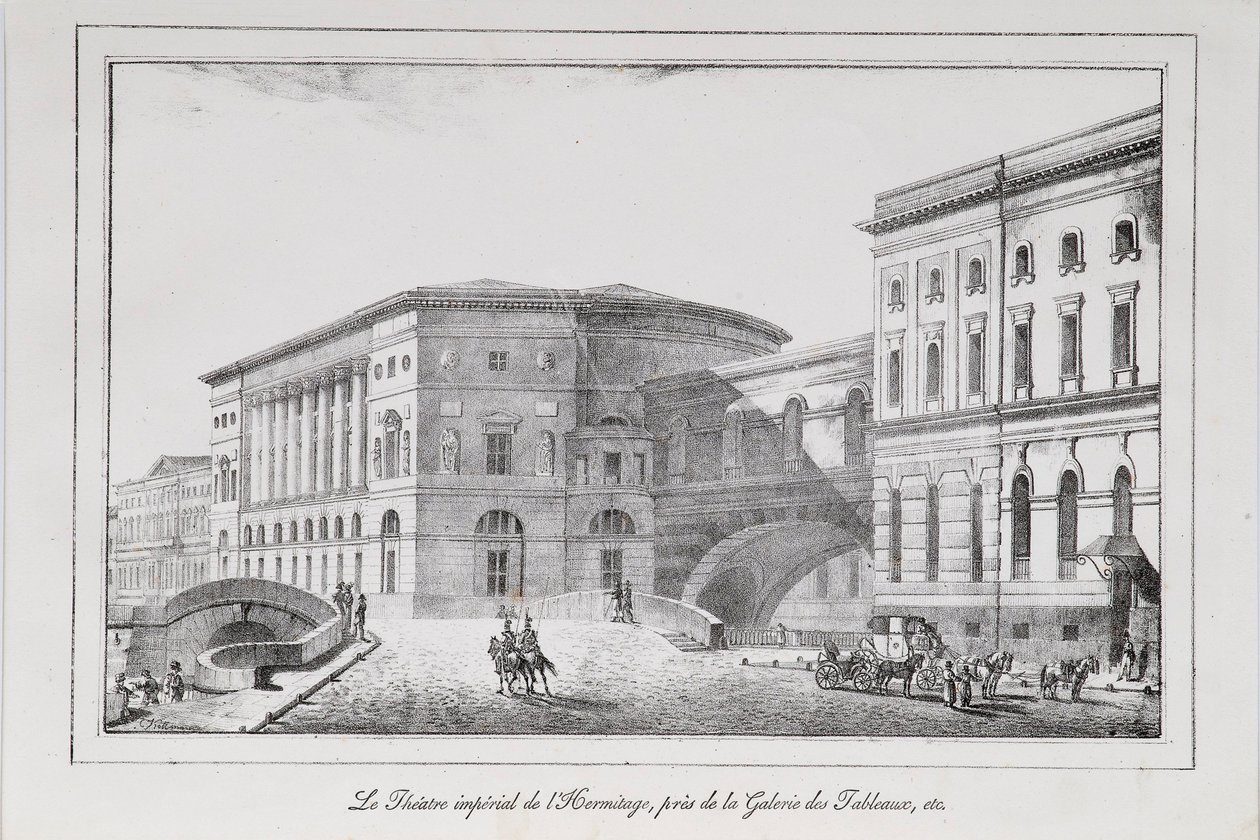 مسرح الأرميتاج في سلسلة سانت بطرسبرغ مناظر سانت بطرسبرغ ، 1820s بواسطة ألكسندر بلوخارت