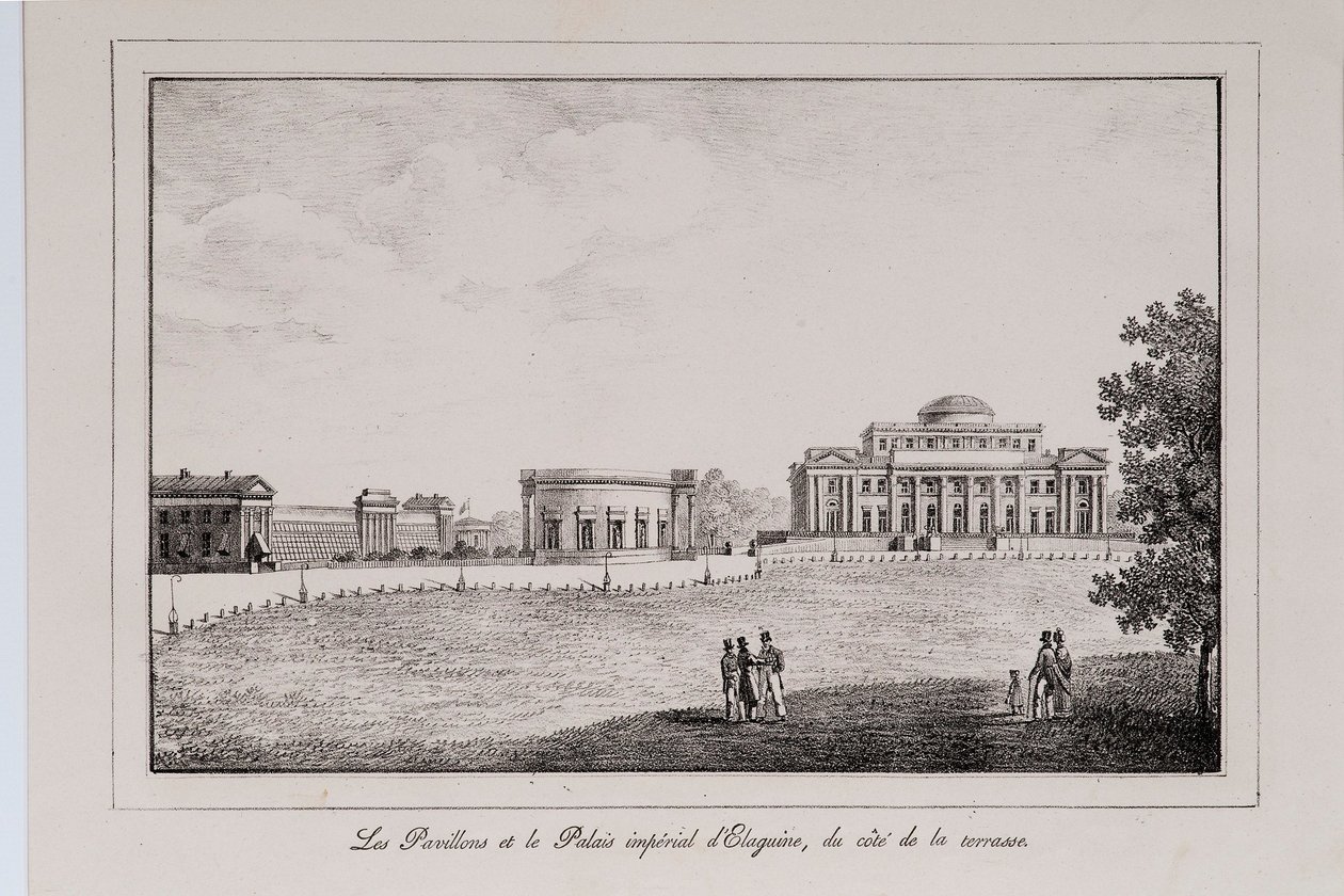 قصر يلاجين في سلسلة مناظر سانت بطرسبرغ ، 1820s بواسطة ألكسندر بلوخارت