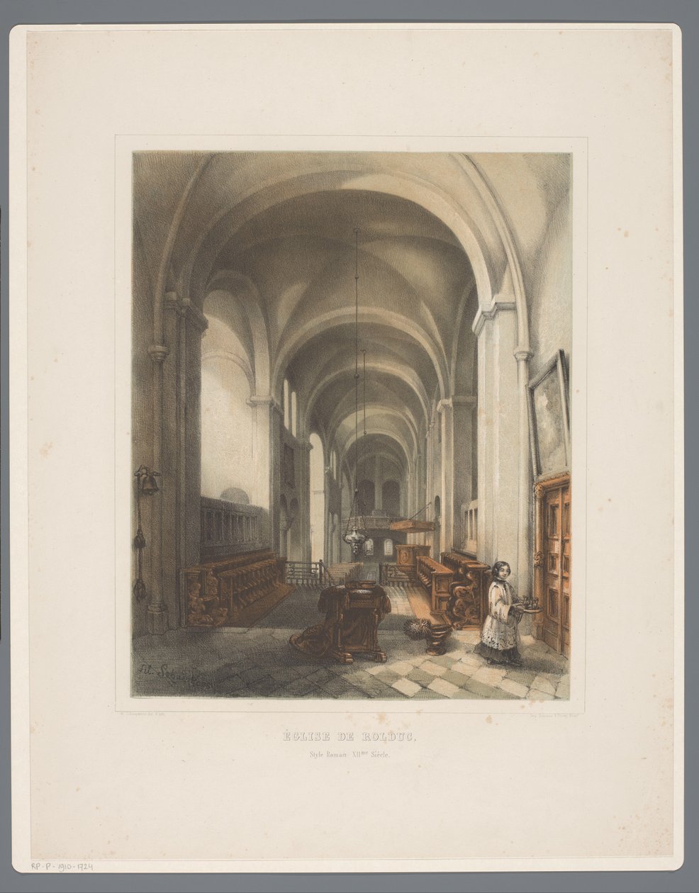 داخل كنيسة دير رولدوك Église de Rolduc ، Style Roman XIIme Siècle (العنوان على الكائن) Rolduc et ses environs (عنوان المسلسل) بواسطة الكسندر شيبكنز