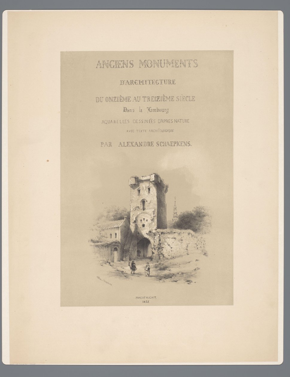 Poort naar Visé te Tongeren الآثار القديمة للهندسة المعمارية من القرن الحادي عشر إلى القرن الثالث عشر في ليمبورغ (عنوان السلسلة على الكائن) بواسطة الكسندر شيبكنز