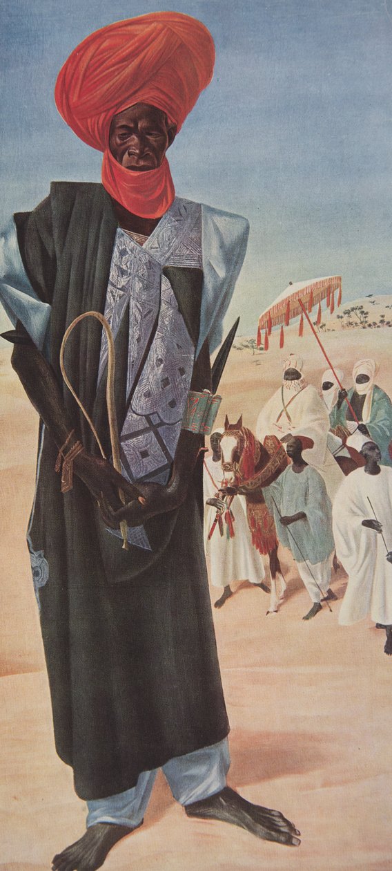 Magemma ، رئيس الدراجين السلطان Sery ussa de Maradi ، أراضي النيجر ، من الرسوم والرسومات الأفريقية ، التي تم تنفيذها خلال بعثة Citroen Center Africa ، المهمة الثانية Haardt Aud بواسطة ألكسندر ياكوفليف