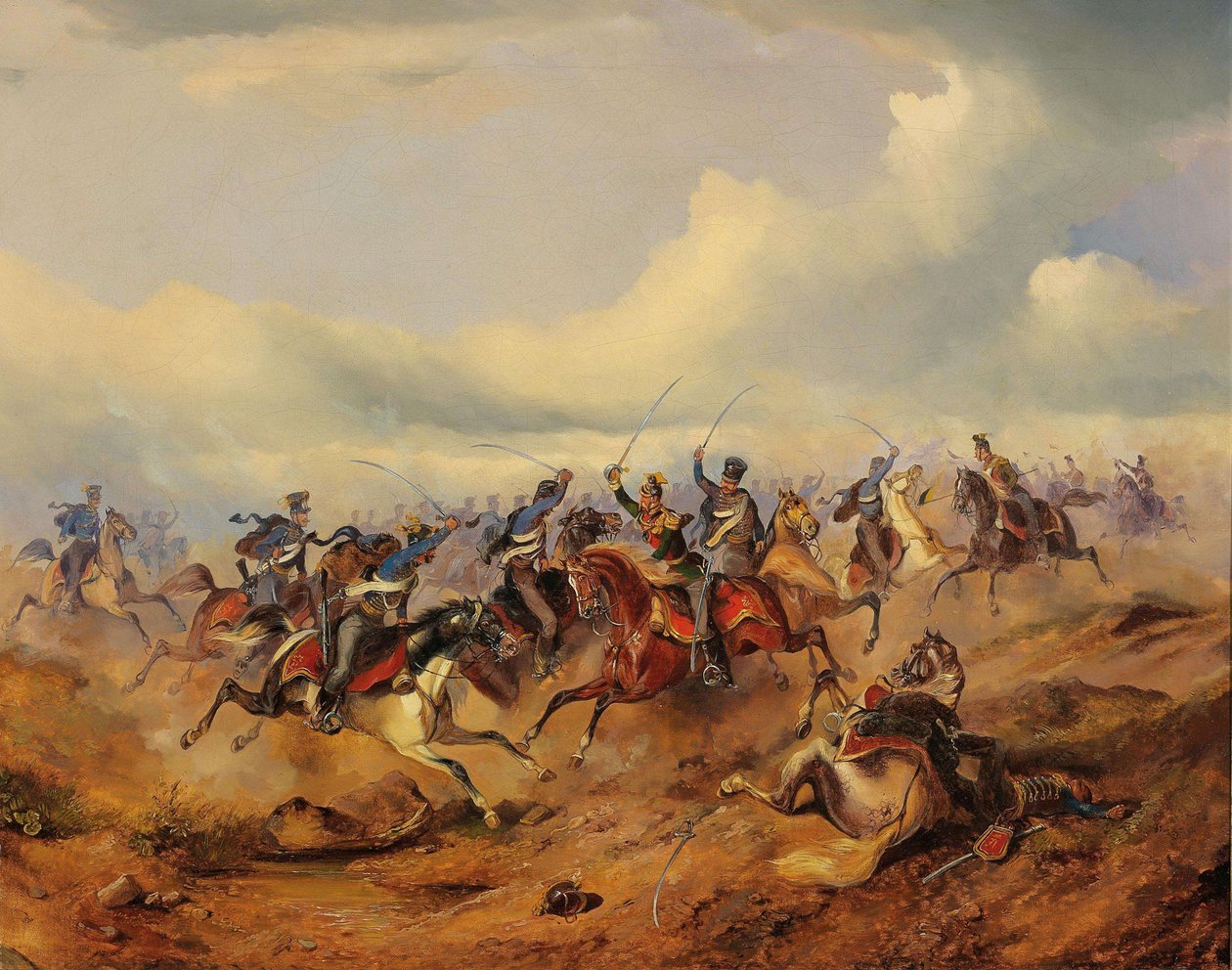 مشهد من الثورة المجرية في ١٨٤٨-١٨٤٩ ، ج. 1850. بواسطة ألكسندر فون بنسا