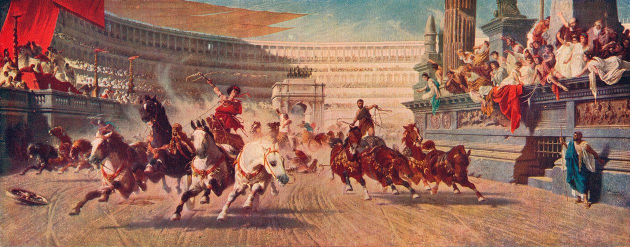 سباق عربة رومانية ، c1882. بواسطة الكسندر فون فاغنر