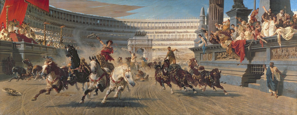 The Chariot Race ، حوالي 1882 (زيت على قماش) بواسطة الكسندر فون فاغنر