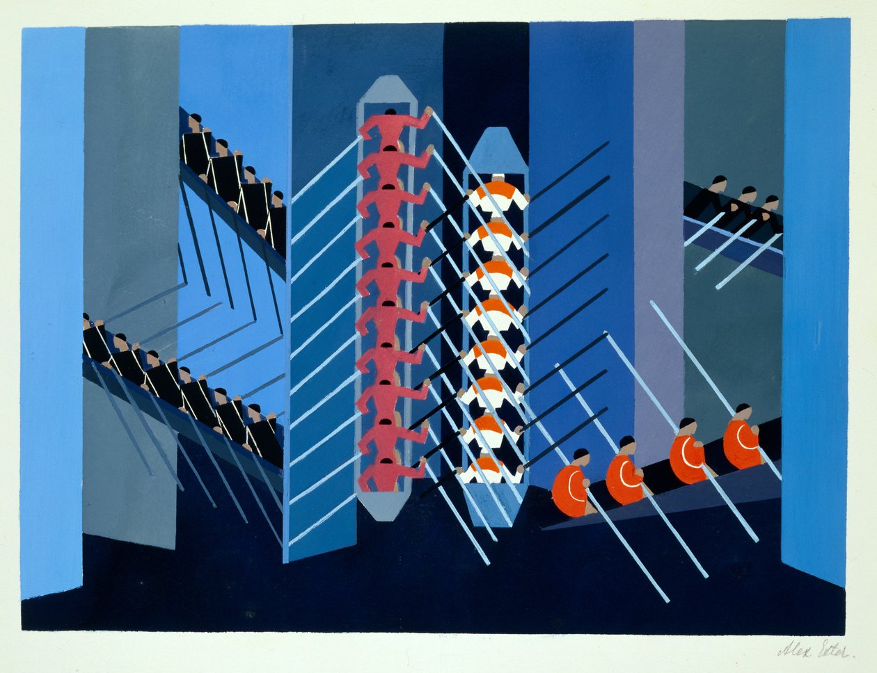 تصميم مجموعة تجريبية ، رسم توضيحي من "Maquettes de Theatre" من تأليف Alexandra Exter ، نُشر في عشرينيات القرن الماضي (litho) بواسطة الكسندرا الكسندروفنا اكستر