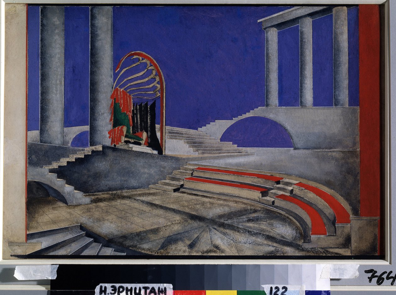 مراجعة تصميم المسرح لـ Edition Decors de Theatre. أعمال الكسندرا الكسندروفنا إكستر (1882-1949) ، ألوان مائية وغواش على ورق ، منتصف عام 1920. فن التصوير الروسي ، القرن العشرين. شارك بواسطة الكسندرا الكسندروفنا اكستر