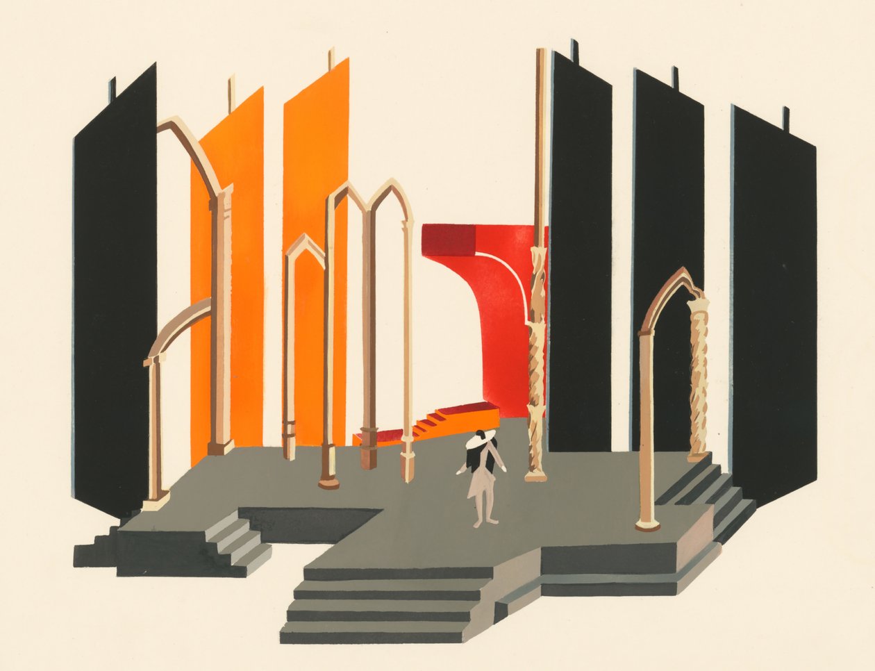 تصميم خلاب من مجموعة Décors de Théâtre ، 1930. بواسطة الكسندرا الكسندروفنا اكستر