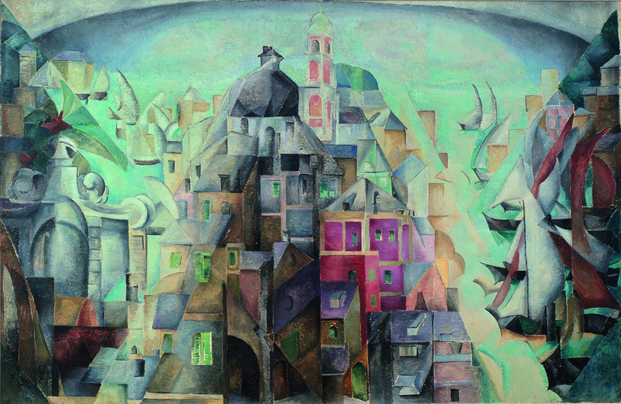 منظر اصطناعي لمدينة ديبي ، 1912-1913 بواسطة الكسندرا الكسندروفنا اكستر