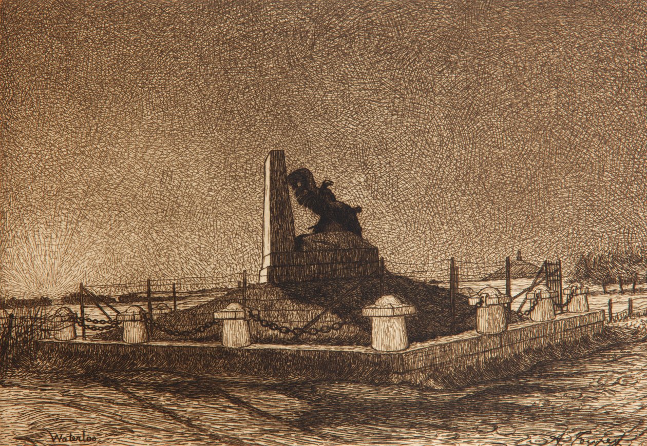 النصب التذكاري للفرنسيين على الطريق إلى جينابي ، من "لو شامبو دي باتايل واترلو" ، 1915 بواسطة ألكسندر توبي