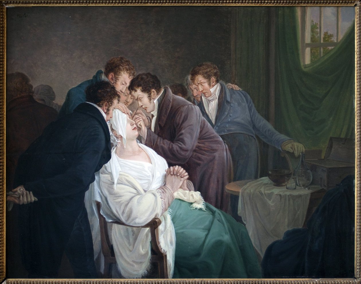 عملية الساد بواسطة Baron Guillaume Dupuytren (1777-1835). لوحة للكسندر جان دراونيت ، اسم مستعار للكسندر جان دوبوا (1791-1834) ، زيت على خشب بواسطة الكسندر جان دوبوا دراهونيت