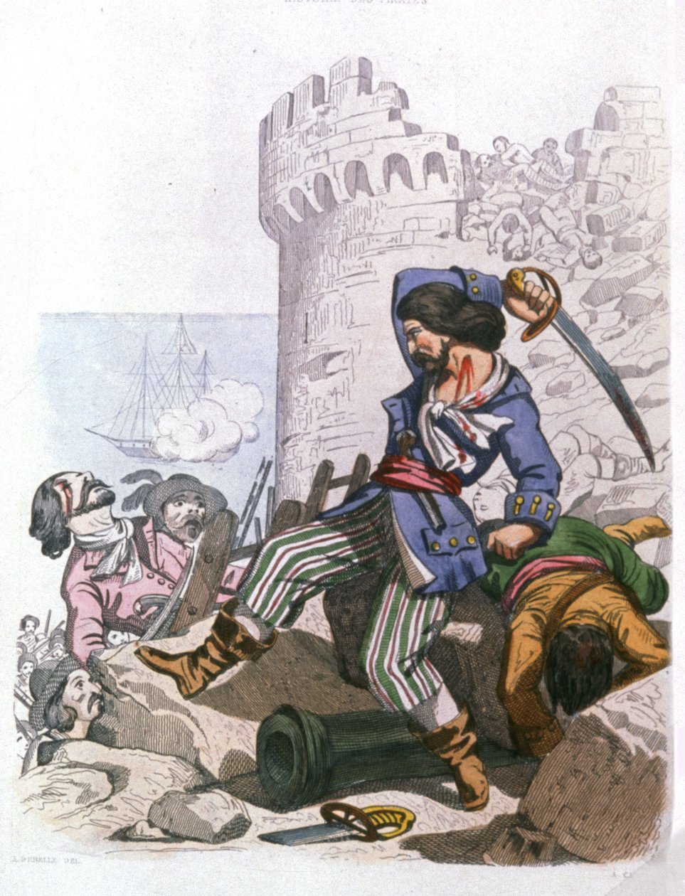 جرامونت ، القرصان الفرنسي ، ج. 1850 (نقش) بواسطة الكسندر (بعد) ديبيل