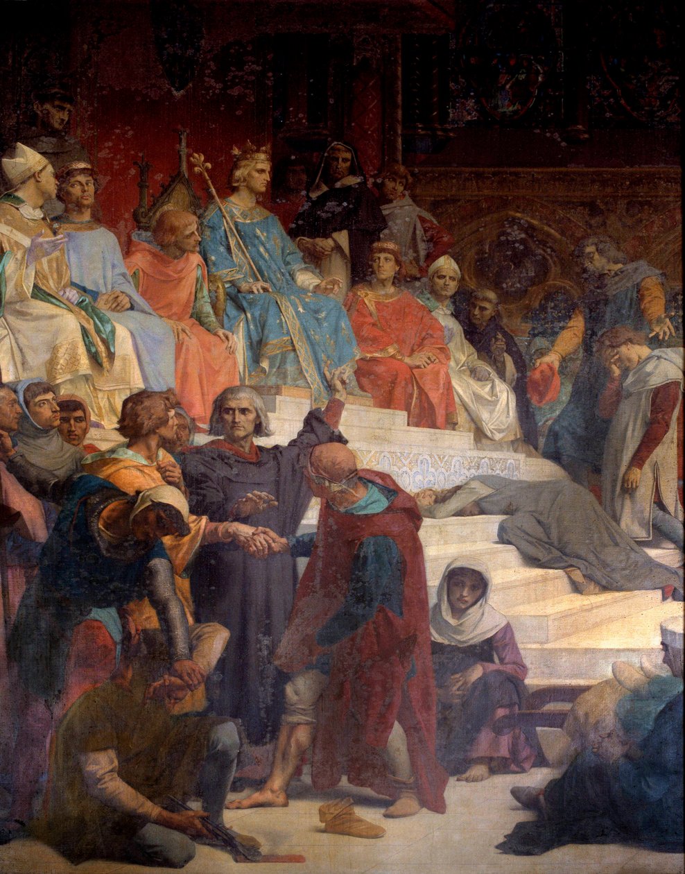 King Louis IX (Saint Louis) (1214-1270) rendering justice Painting by Alexandre Cabanel (1823-1889) 19th century Paris, Pantheon بواسطة ألكسندر كابانيل