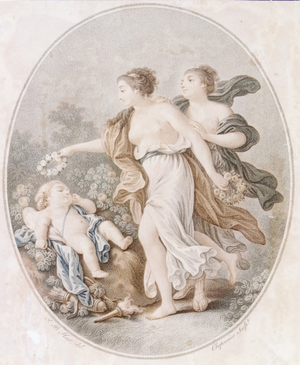 توج كيوبيد بالنعم ، 1770-1805. بواسطة الكسندر شابونييه
