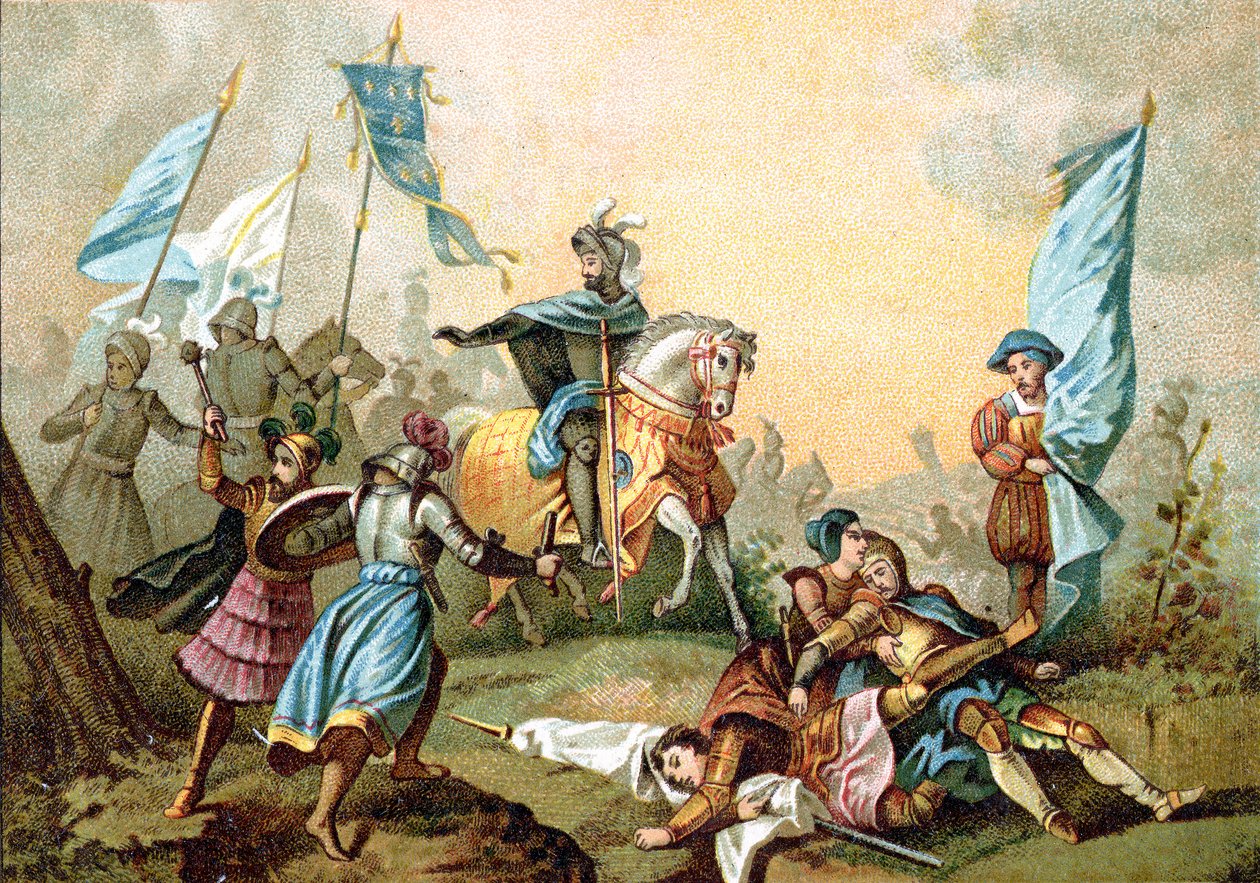 فرانسيس الأول ملك فرنسا في معركة مارينيانو بواسطة الكسندر إيفاريست (بعد) Fragonard