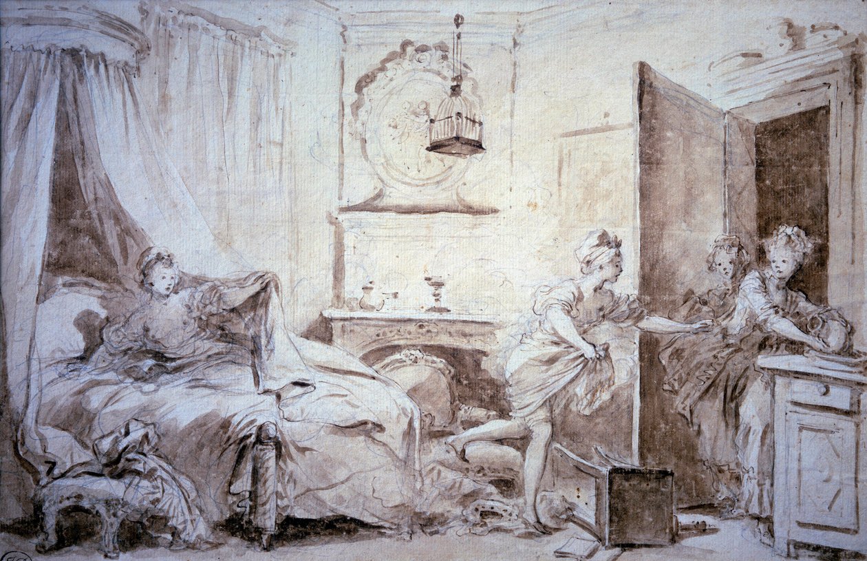 حرق قميص Ma رسم في الغسيل بواسطة الكسندر Evariste Fragonard (1780-1850) القرن الثامن عشر الشمس. 0،24x0،37 م باريس ، متحف اللوفر بواسطة الكسندر إيفاريست فراغونارد