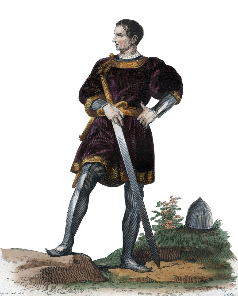 صورة لأوليفييه الخامس بواسطة كليسون (1336-1407) ، كونستابل فرنسي. رسم توضيحي من "" The French Plutarch "لـ إدموند مينيت بواسطة الكسندر إيفاريست فراغونارد