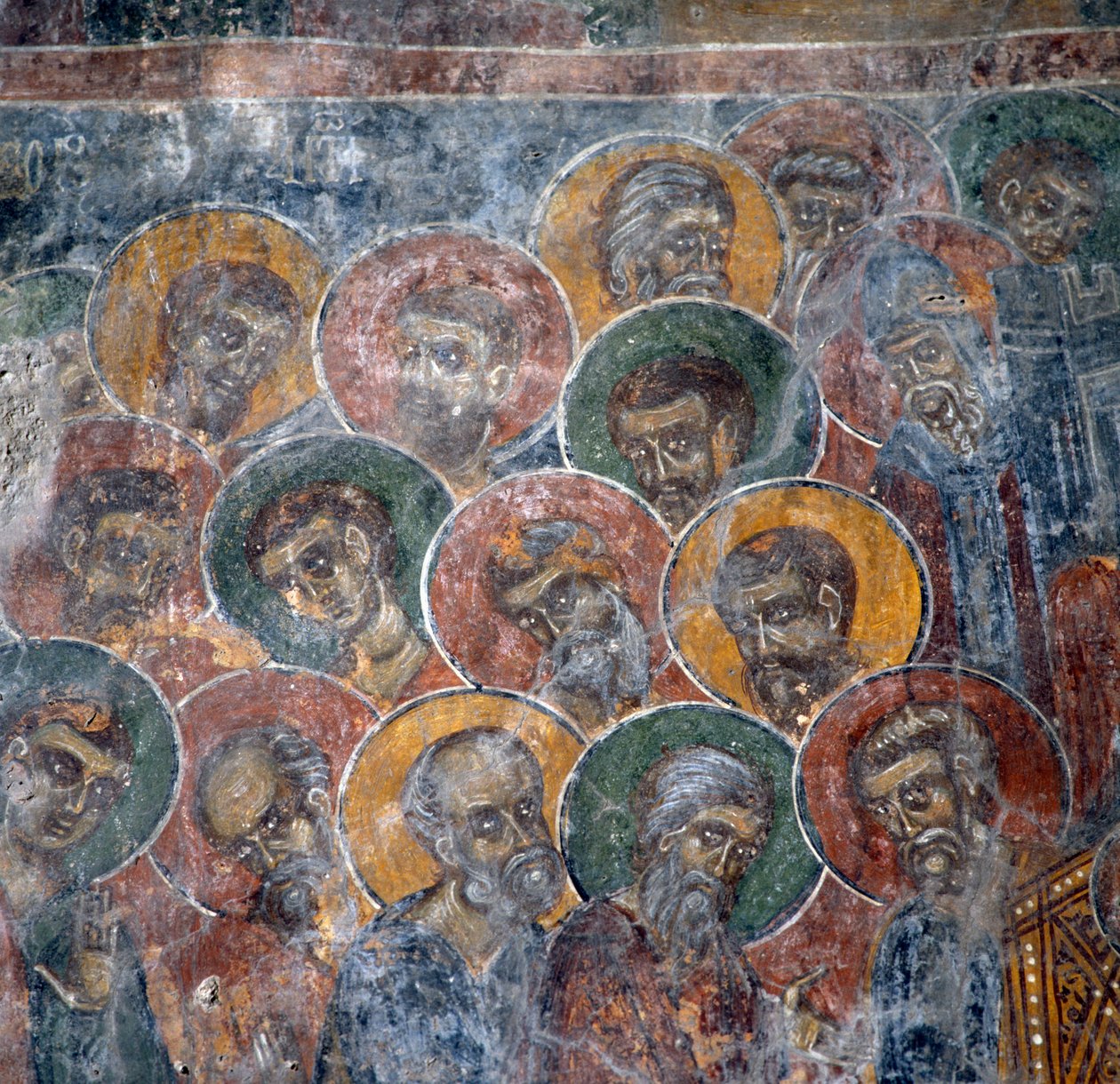 Group of saints, fresco in church in Anisaraki near Kandanos, Crete, Greece (photo) بواسطة الكسندر جبرائيل (بعد) ديكامبس