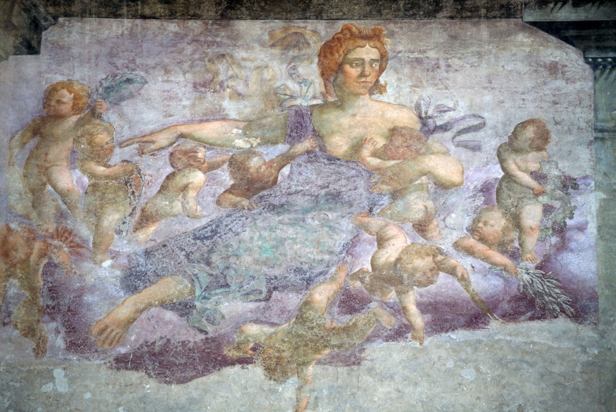 One of the frescoes from the Mazzanti houses, Piazza delle Erbe, Verona (UNESCO World Heritage List, 2000), Veneto, Italy بواسطة الكسندر جبرائيل (بعد) ديكامبس
