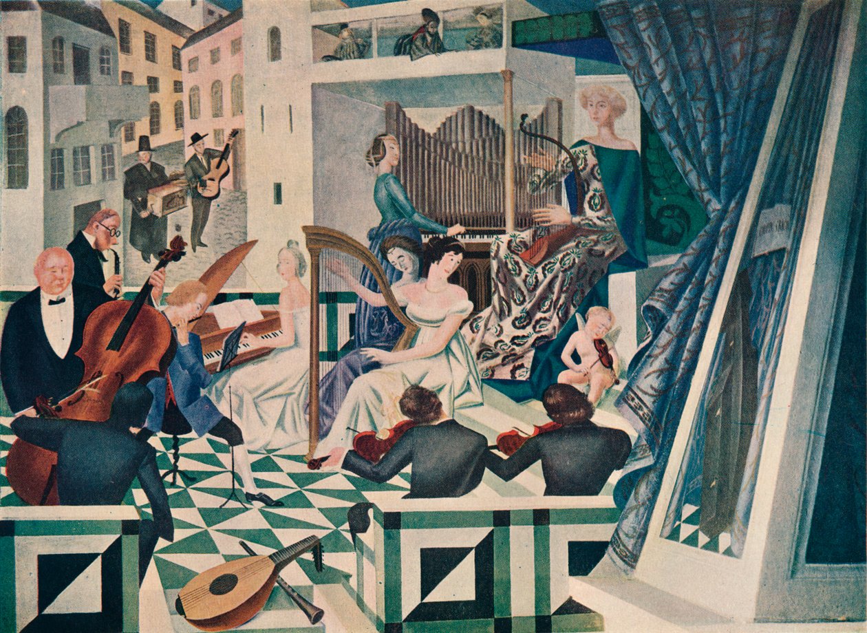 تفاصيل زخرفة جدارية في غرفة حفلات في منزل خاص ، c1927 بواسطة الكسندر جاكوفليف