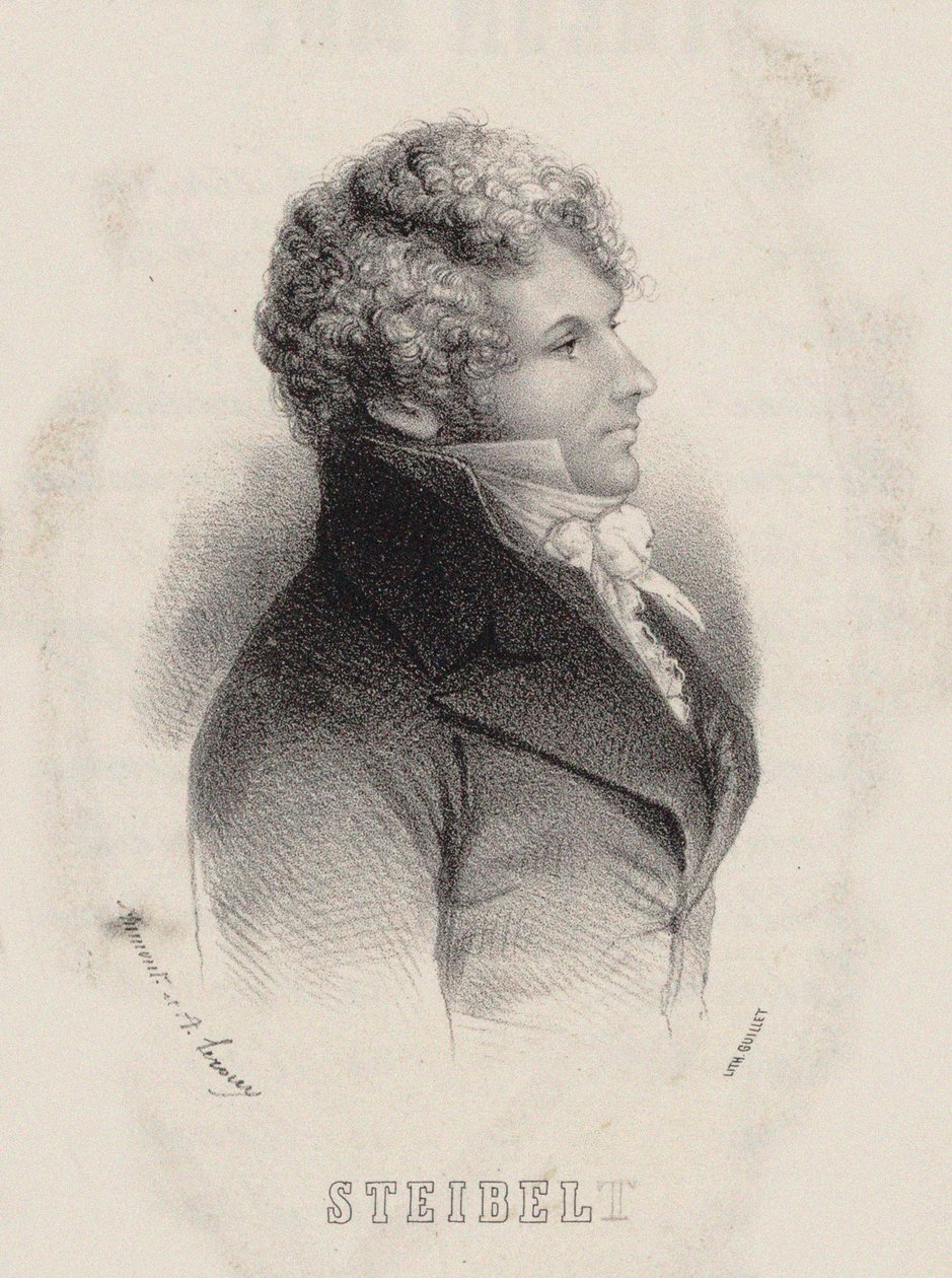 صورة لعازف البيانو والملحن دانيال ستيبلت 1765-1823 ، 1850. بواسطة الكسندر ليرو