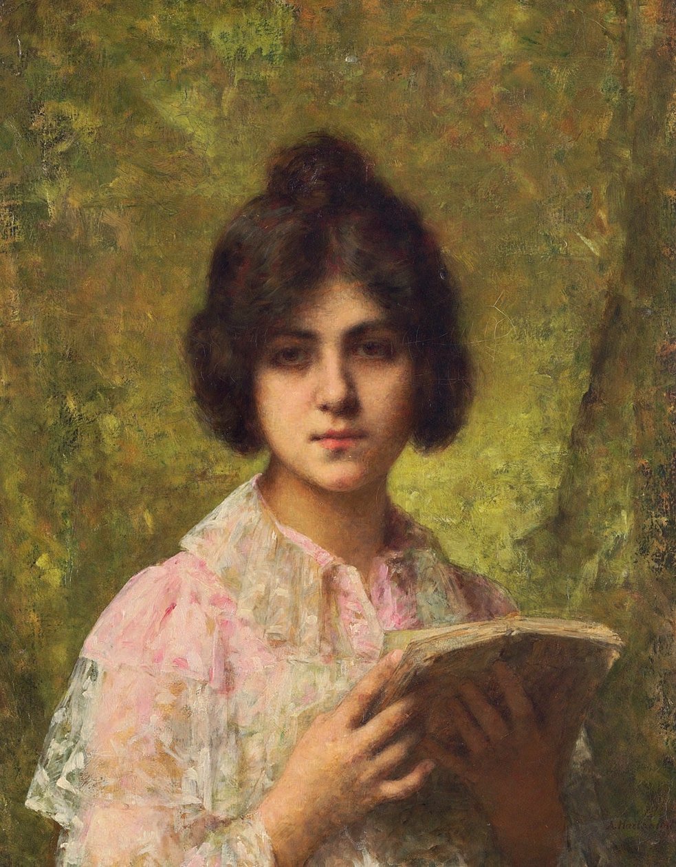 شابة تحمل كتابا بواسطة أليكسي هارلاموف