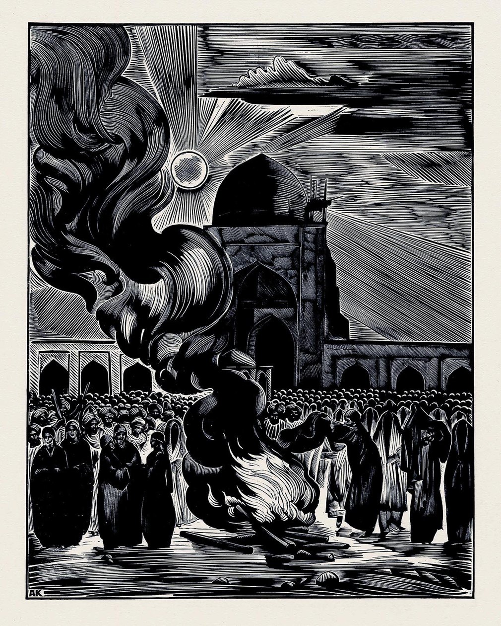تحرير المرأة المسلمة. حرق الحجاب ، 1928 بواسطة أليكسي إيليتش كرافشينكو