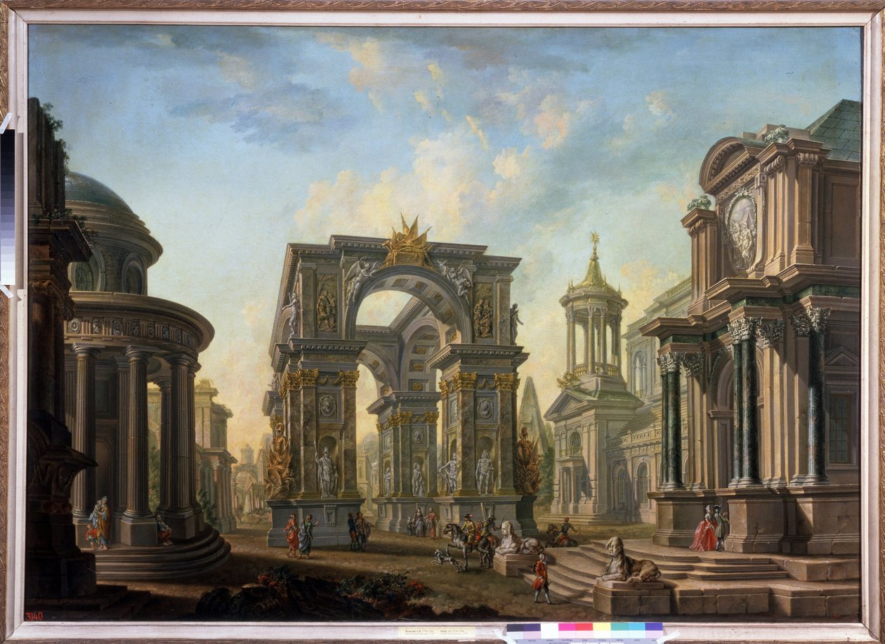 الخيال المعماري. رسم أليكسي إيفانوفيتش بيلسكي (1730-1796). زيت على قماش بواسطة أليكسي إيفانوفيتش بيلسكي