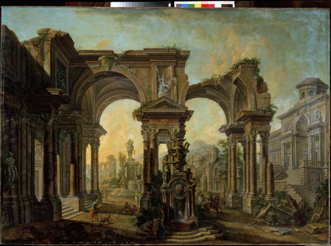 منظر معماري. رسم أليكسي إيفانوفيتش بيلسكي (1730-1796). زيت على قماش بواسطة أليكسي إيفانوفيتش بيلسكي