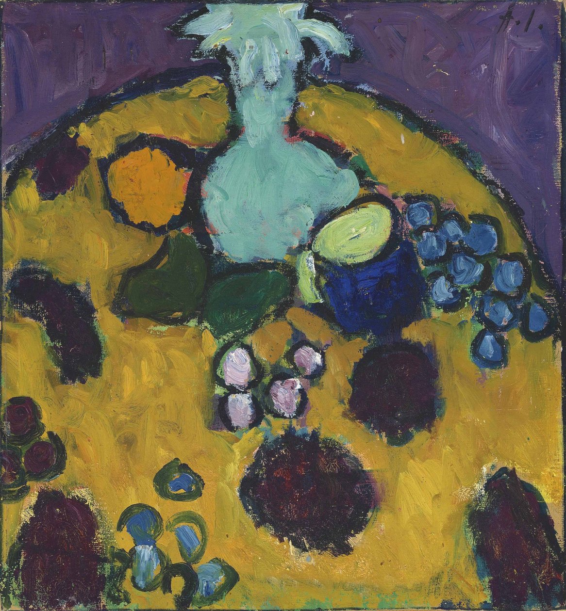 لا تزال الحياة مع البطانيات المطرزة بواسطة Alexej von Jawlensky