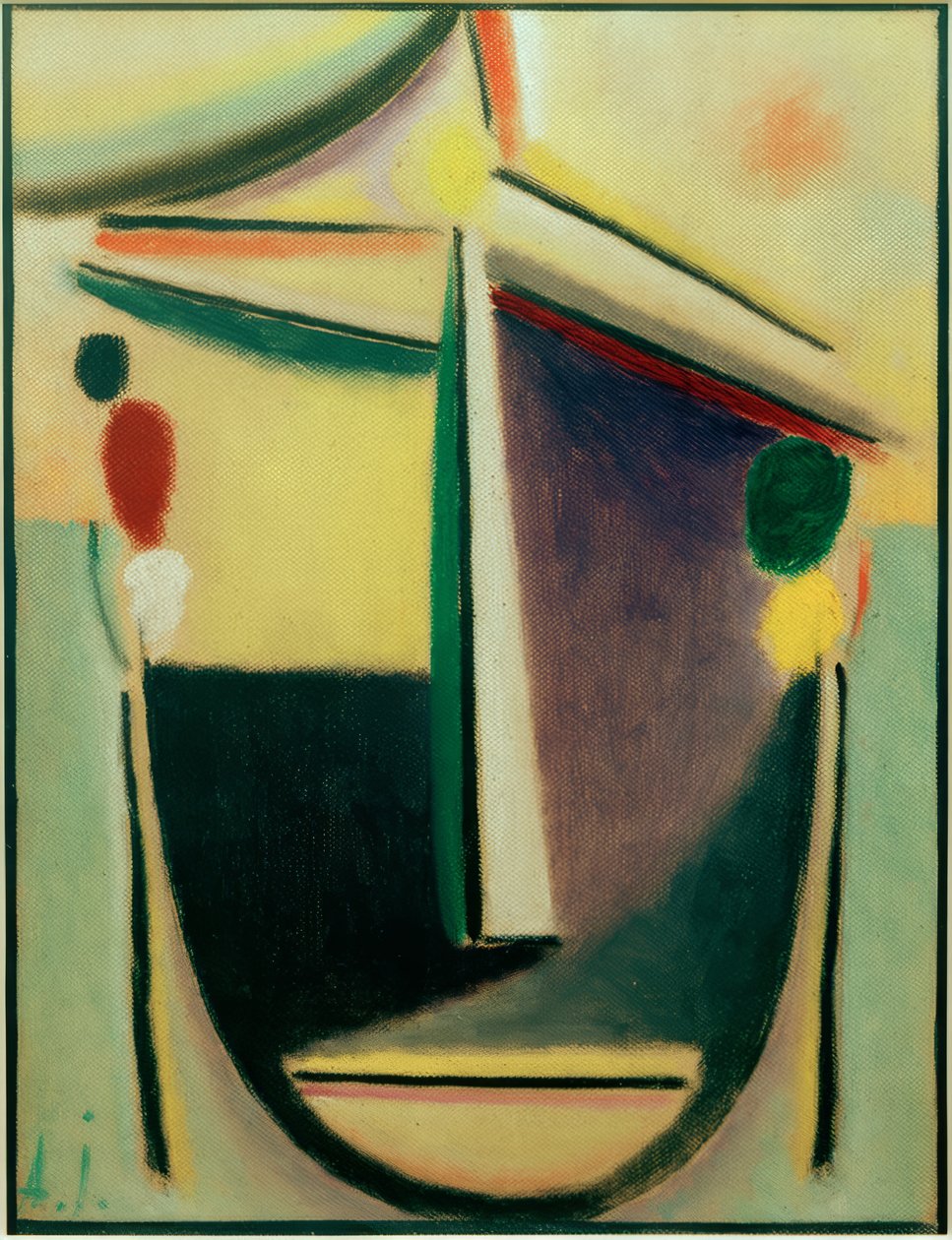 رأس الملخص: أسود - أصفر - بنفسجي بواسطة Alexej von Jawlensky