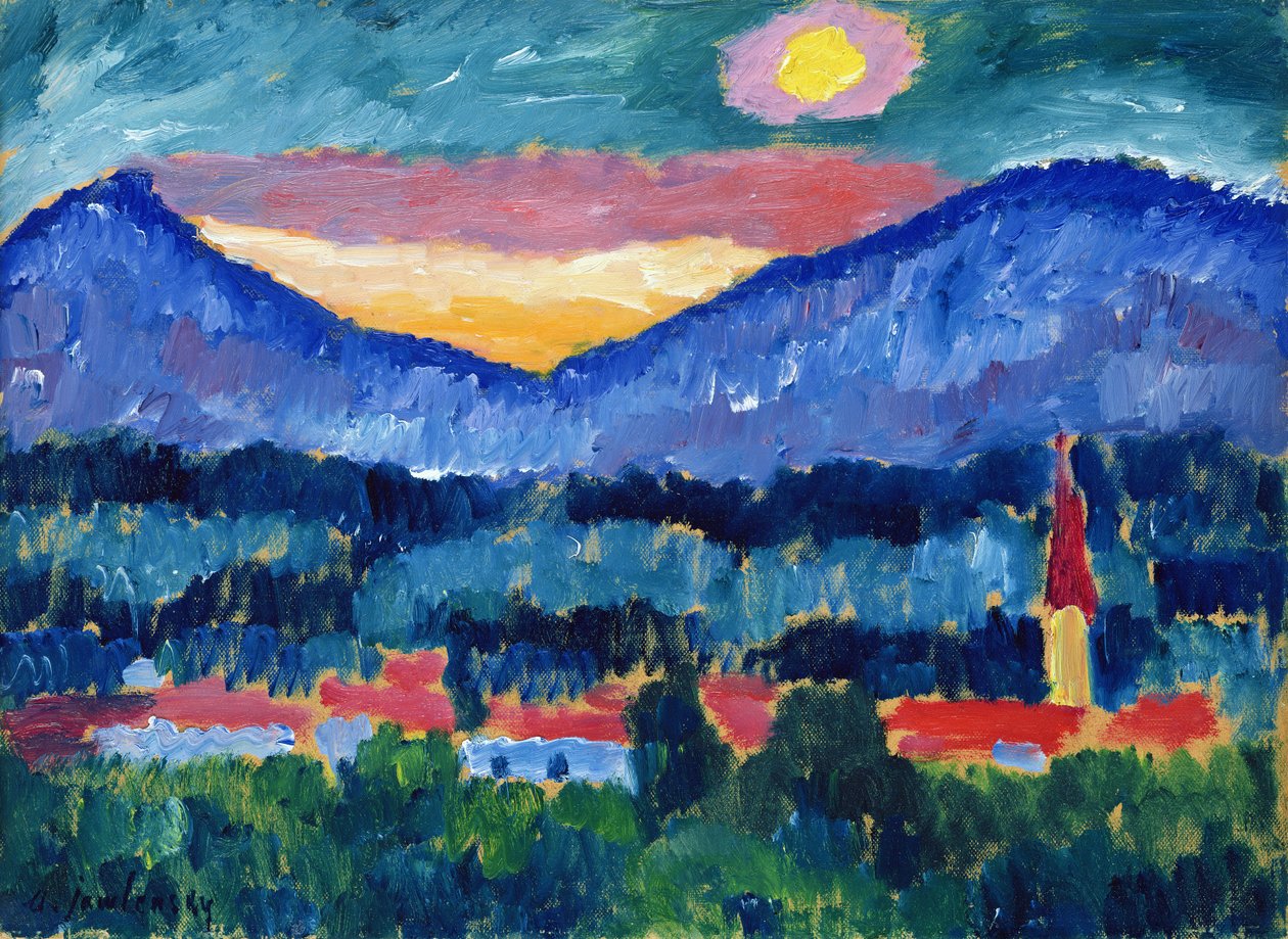 قرية جبلية ، 1910 (زيت على ورق مقوى) بواسطة Alexej von Jawlensky