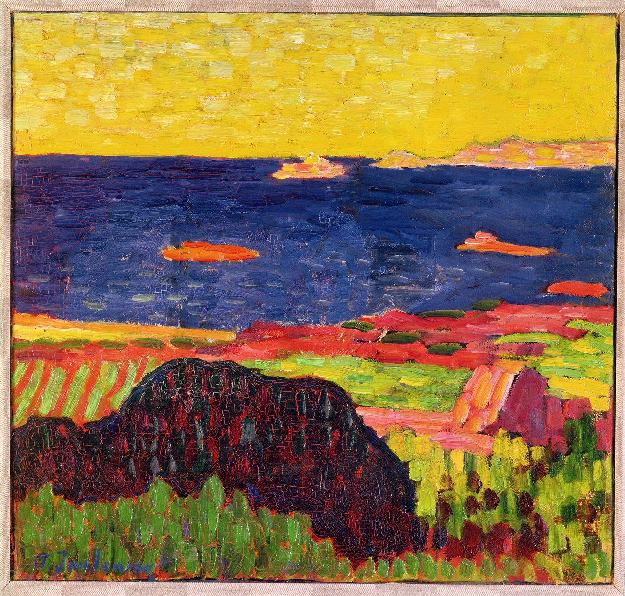 الساحل بالقرب من Carantec. 1905-06 (زيت على البطاقة) بواسطة Alexej von Jawlensky
