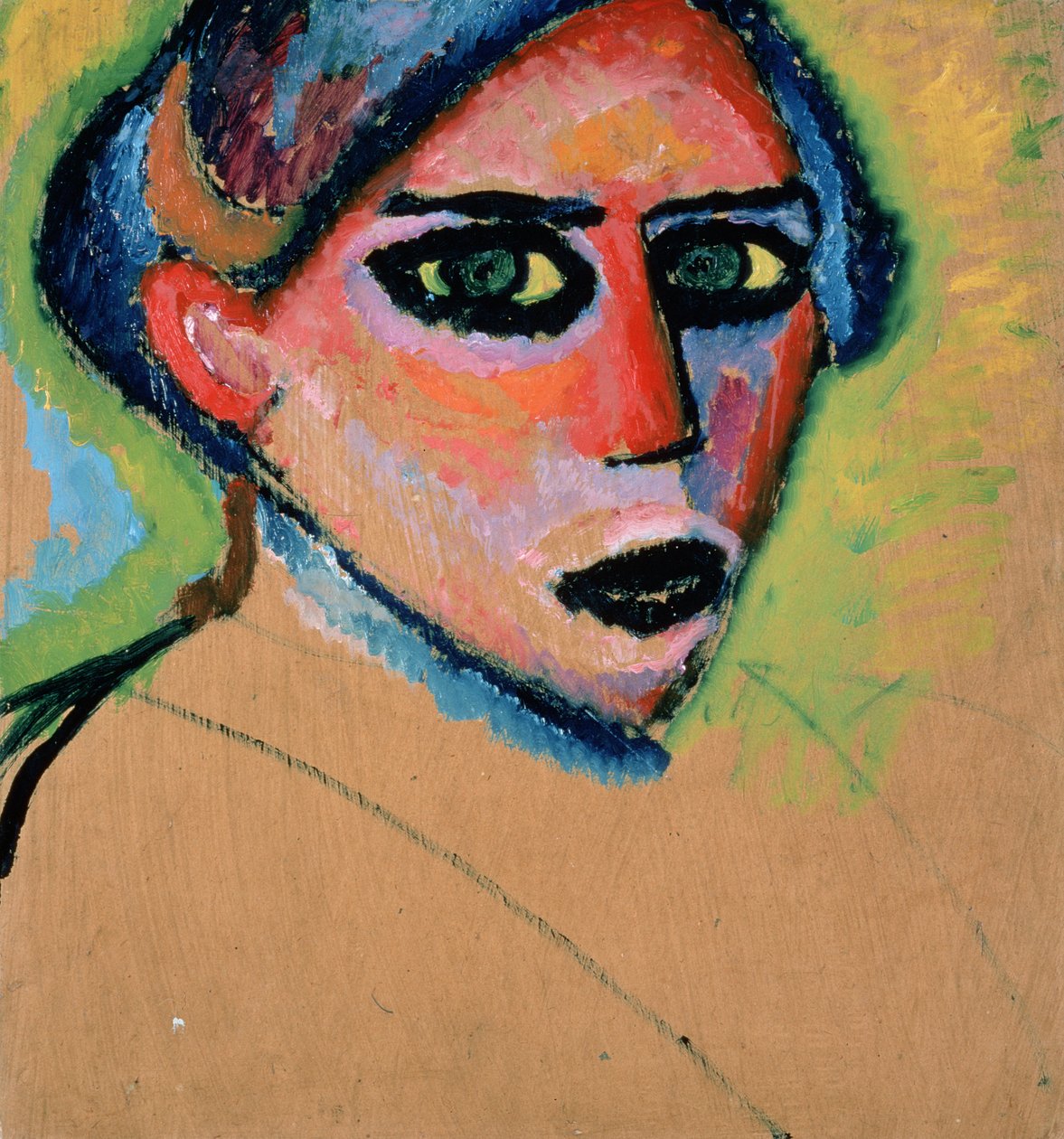 رأس امرأة ، 1911 (زيت على ورق مقوى) بواسطة Alexej von Jawlensky