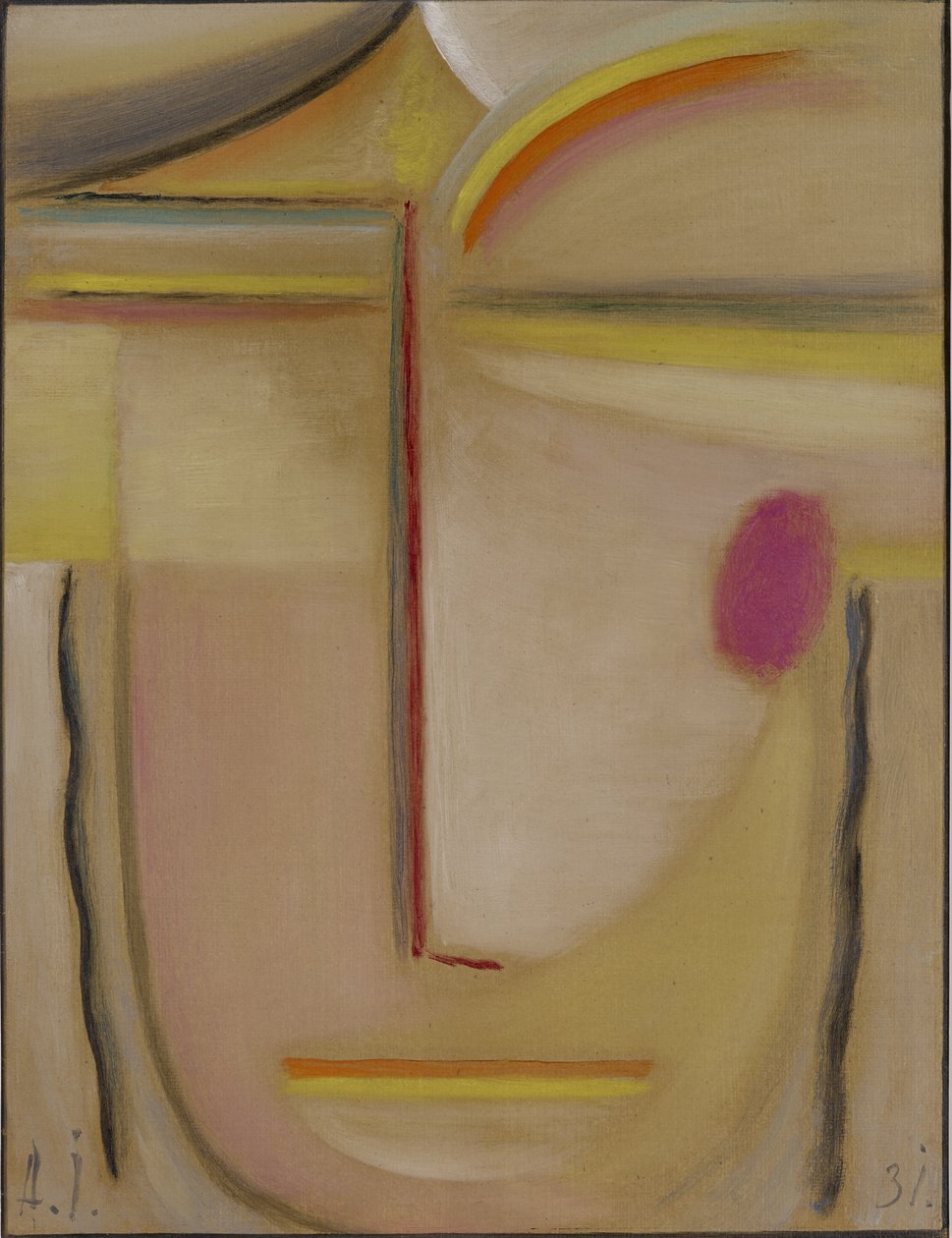 رأس الملخص: الذهب والوردي ، 1931 (زيت على الكرتون) بواسطة Alexej von Jawlensky