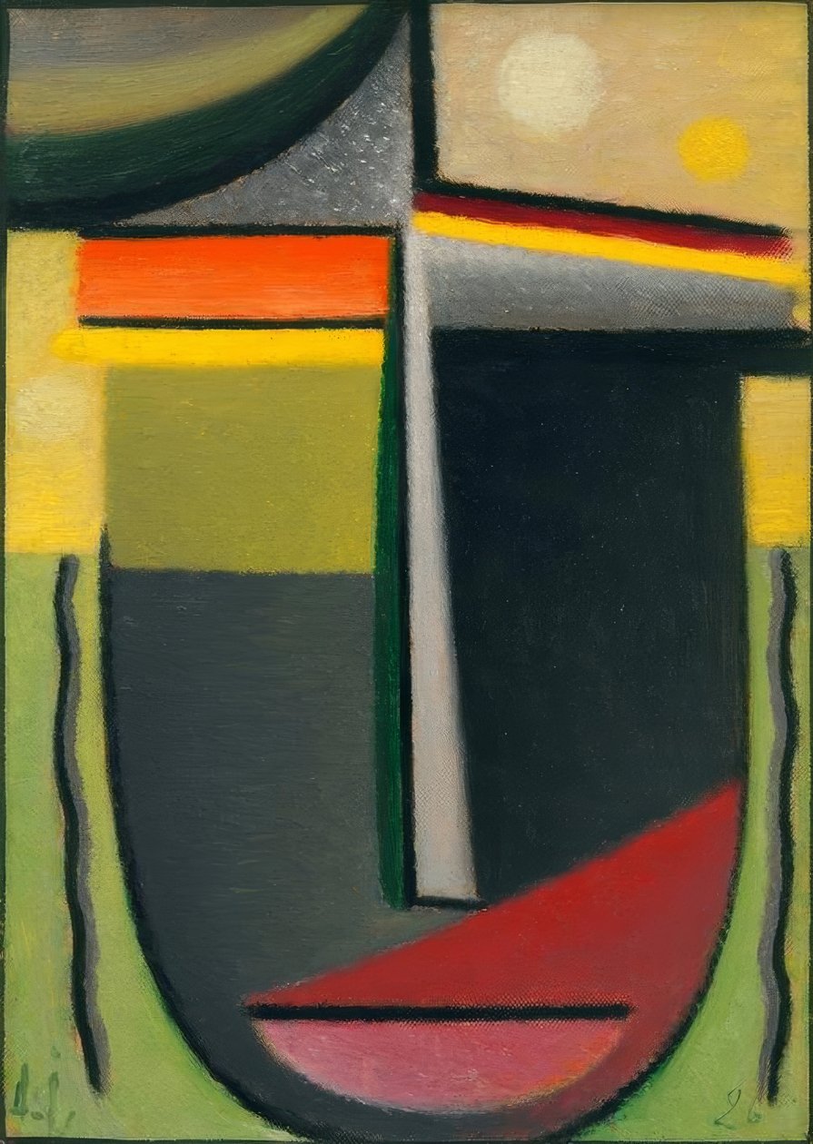 رأس مجردة: من الداخل يبدو أخضر - ذهبي بواسطة Alexej von Jawlensky