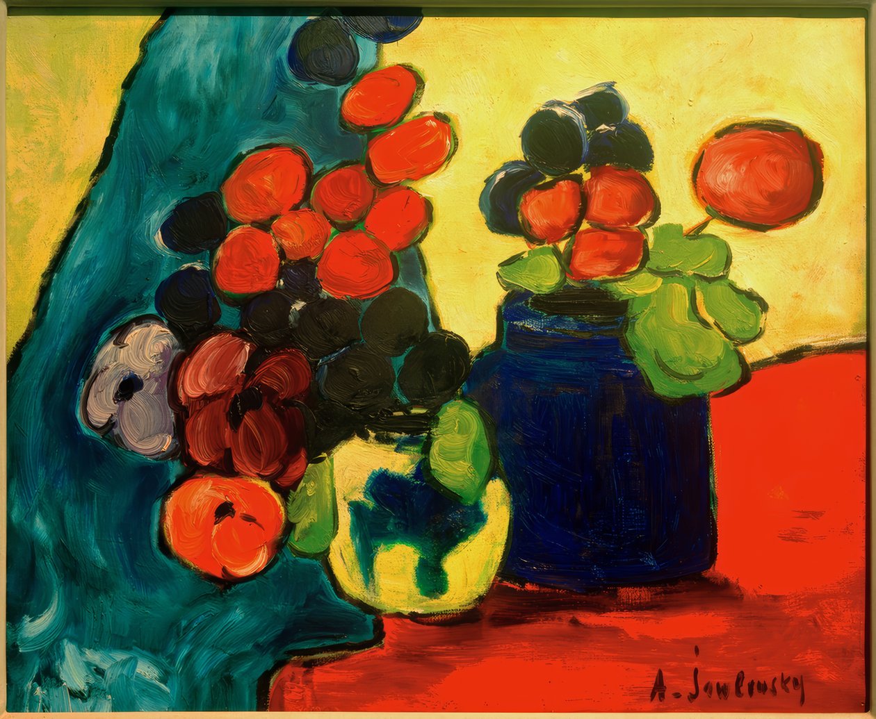 على قطعة قماش حمراء بواسطة Alexej von Jawlensky