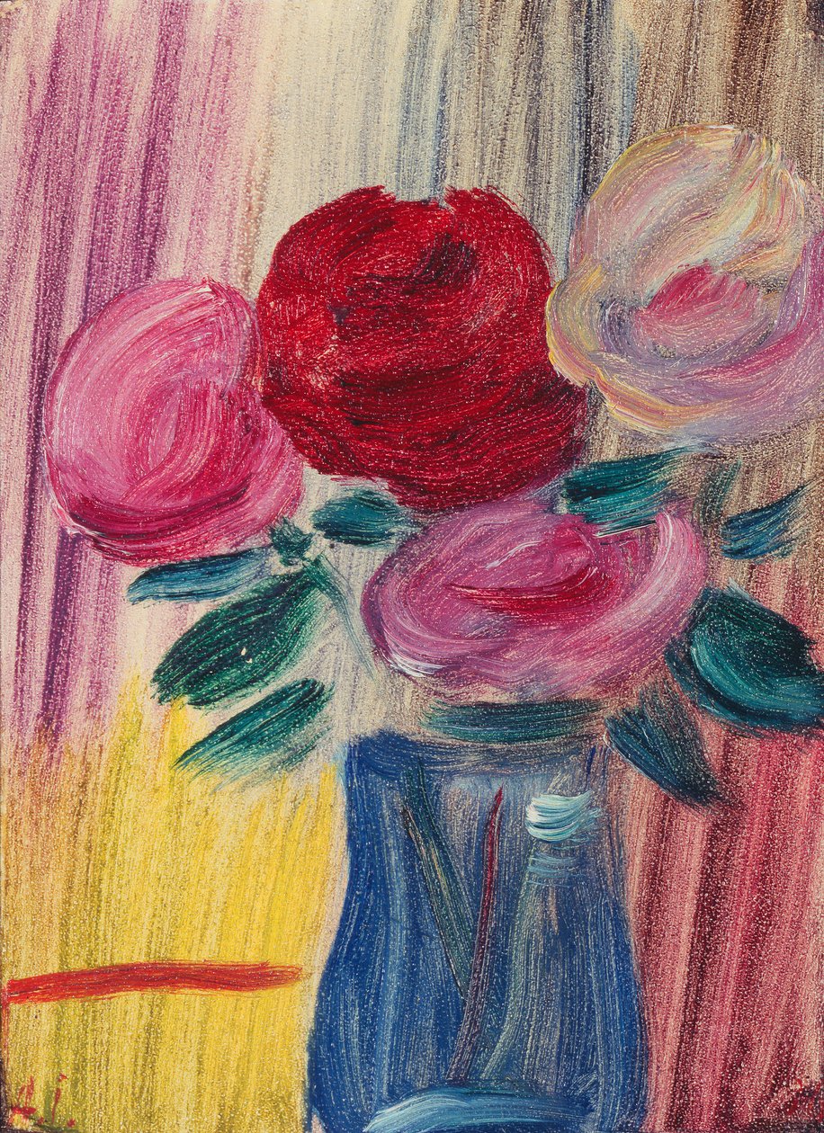 الزهور في إناء أزرق ؛ زهور في مزهرية زرقاء ، 1936 بواسطة Alexej von Jawlensky