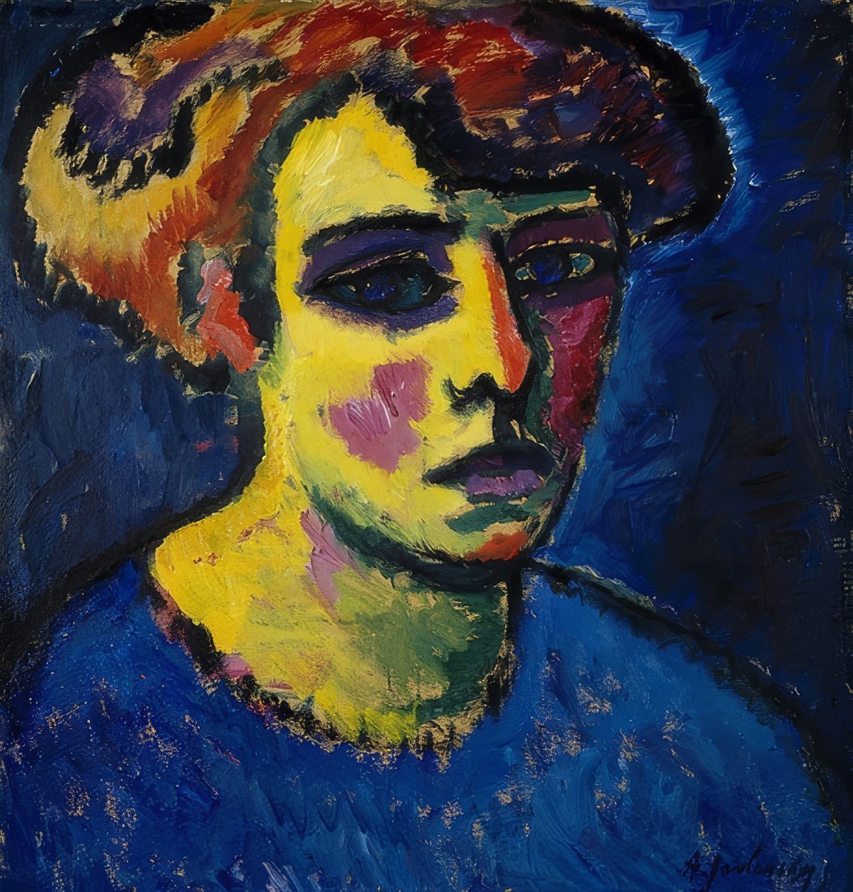 رأس امرأة. حوالي عام 1911 بواسطة Alexej von Jawlensky