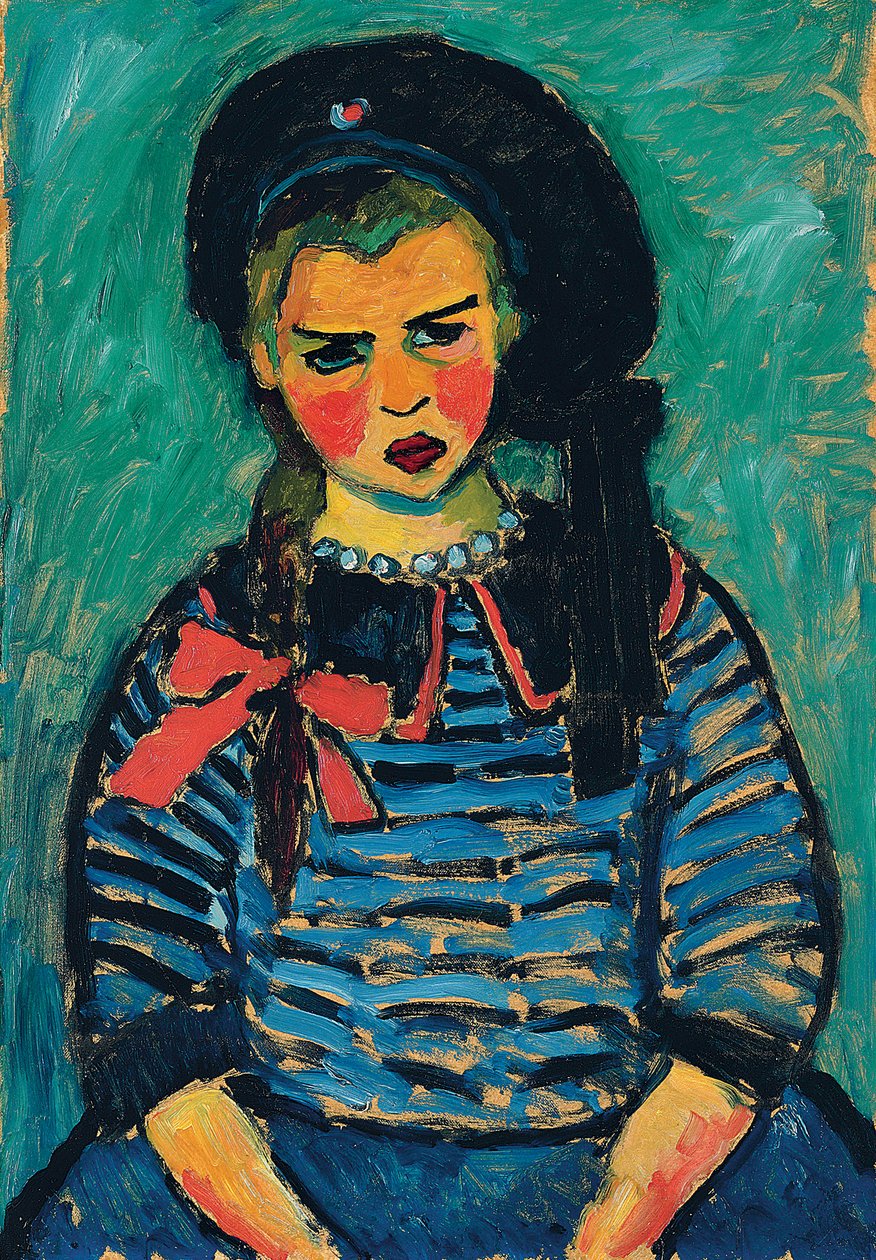 فتاة ذات قوس أحمر ؛ فتاة ذات قوس أحمر ، 1911 بواسطة Alexej von Jawlensky